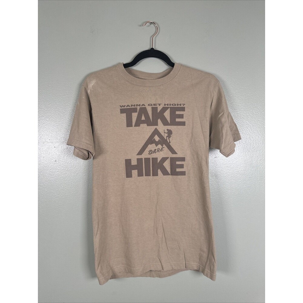 Vtg 90s Fruit Of The Loom Sz Small DARE Shirt Wanna‎ Get High Take A Hike FLAW